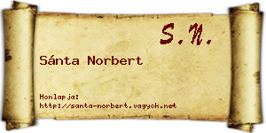 Sánta Norbert névjegykártya