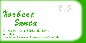 norbert santa business card